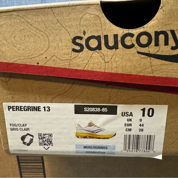 Size 10 - Saucony Peregrine 13 Fog Clay EUC Comes with box S20838-85 - Picture 8 of 8